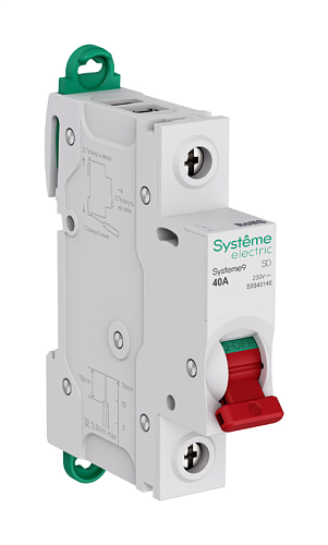 Выключатель нагрузки 1п 40А 230В модульный Systeme9 SE (S9S40140) 