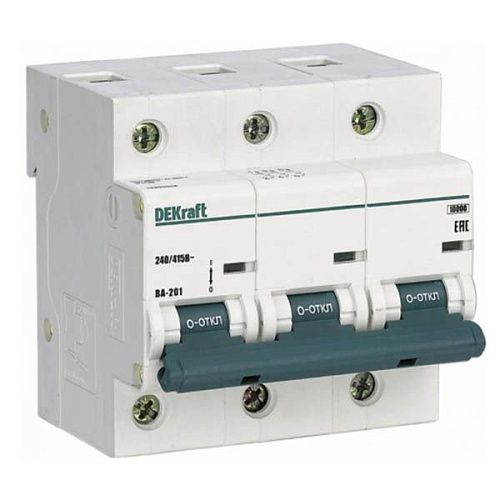 Автоматический выключатель 3п C125 10кА ВА-201 DEKraft (13027DEK)