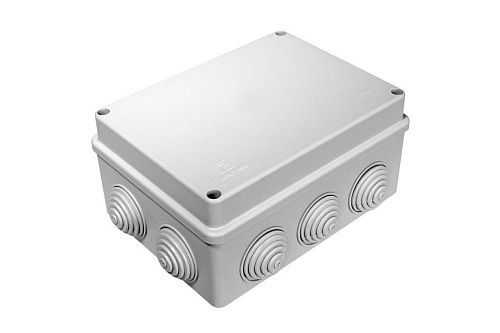 Коробка распределительная ОУ 150х110х70мм с крышкой 10 вводов двухкомпонентная безгалогенная (HF) IP55 (серая) Промрукав