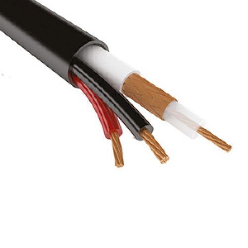 Kабель видеонаблюдения КВК-П-2 + 2х0.75 (черный) Outdoor КабельЭлектроСвязь