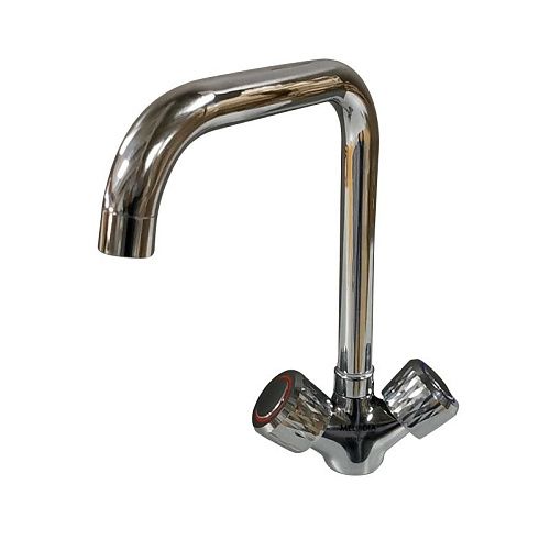 Смеситель кухня MELODIA Elegia высокий Г-излив керамика БЕЗ ПОДВОДКИ MDV32015 (Гарантия 7 лет)