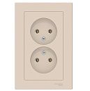 Розетка 2-я без заземления 16А в сборе (бежевый) ATLASDESIGN SE Розетка 2-я без заземления 16А в сборе (бежевый) ATLASDESIGN SE