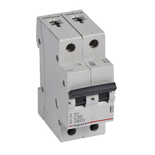 Автоматический выключатель 2п C50 4.5кА RX3 Legrand/ИЭК (419702)