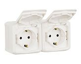 Розетка 2-я с заземлением с защитными шторками IP44 (белый) Quteo Legrand (782323)