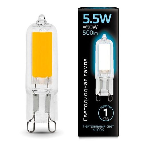Лампа светодиодная капсула JC16  5.5Вт 4100К 500Лм G9 GAUSS