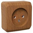 Розетка ОУ без заземления (темный бук) ЭТЮД SE