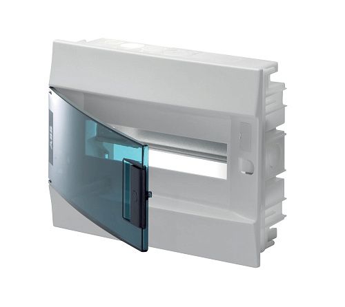 Бокс встраиваемый 12 модулей 250х320х108мм без N/PE прозрачная зеленая дверь IP41 (бел.) Mistral41 ABB (1SLM004100A1203)