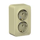 Розетка ОУ  2-я с заземлением с изолирующей пластиной (бежевый) BLANCA SE