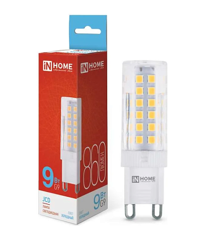Лампа светодиодная капсула LED-JC 9Вт 6500K 860Лм G9 IN HOME
