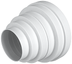 Соединитель универсальный круглых воздуховодов эксцентрик пластик ø160/150/125/120/100/80 (ПУ16.15.12.5.12.10.8.) ERA