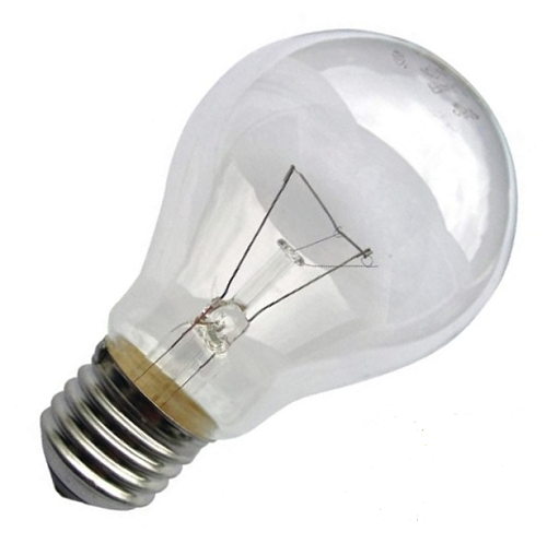 Лампа накаливания ЛОН А50 230-75 75Вт E27 230В (прозрачная) Favor