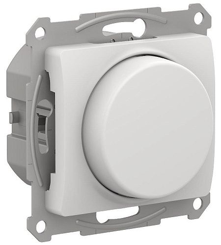 Светорегулятор (диммер) поворотно-нажимной LED RC 400Вт (белый) Glossa SE