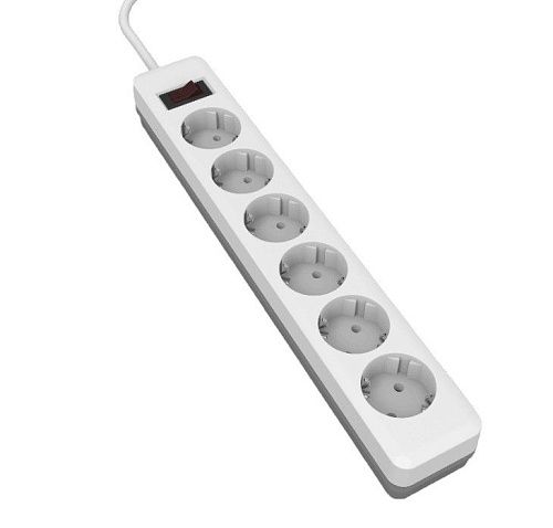 Удлинит. 6 гн. с сет/ф LE E1S ПВС 3х0.75 1.8м 10А земля белый/серый LEEK