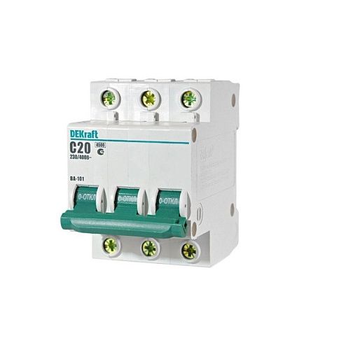 Автоматический выключатель 3п C20 4.5кА ВА-101 DEKraft (11079DEK)