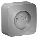 Розетка ОУ без заземления с защитными шторками с изолирующей пластиной (алюминий) BLANCA SE