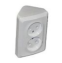 Розетка ОУ 2-я без заземления угловая (белый) ЭТЮД SE