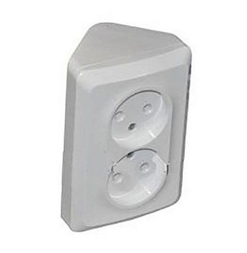 Розетка ОУ 2-я без заземления угловая (белый) ЭТЮД SE