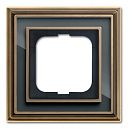 Рамка 1 пост 1721-845-500 (латунь античная/черное стекло) Династия ABB