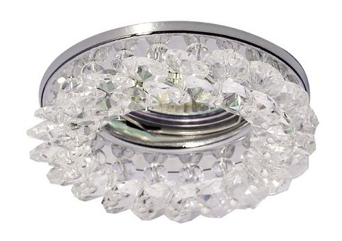 Светильник точечный неповоротный VENECIA 51 05 70 50Вт GU5.3 Ø90х25мм Øотв.55мм IP20 ITALMAC хром/прозрачное стекло