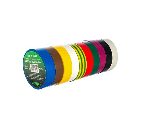Набор изолент ПВХ-15ммх10м (радужный) HAUPA