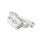 Удлинитель 2 гнезда 2.0м (белый) Премиум UNIVersal