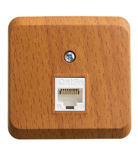 Розетка ОУ PC RJ45 категория 5е (темый бук) ЭТЮД SE
