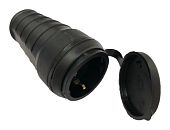 Штепсельное гнездо с з/к с крышкой (каучук) 16А IP44 NE-AD