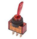 Тумблер 12В 20А (3c) ON-OFF 1п с красной подсветкой (ASW-13D)REXANT