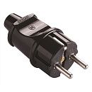 Вилка прямая с з/к 16А 220В IP20 (черный) MAKEL