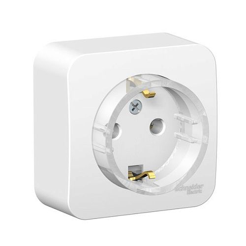 Розетка ОУ с заземлением с изолирующей пластиной компактная (белый) BLANCA SE