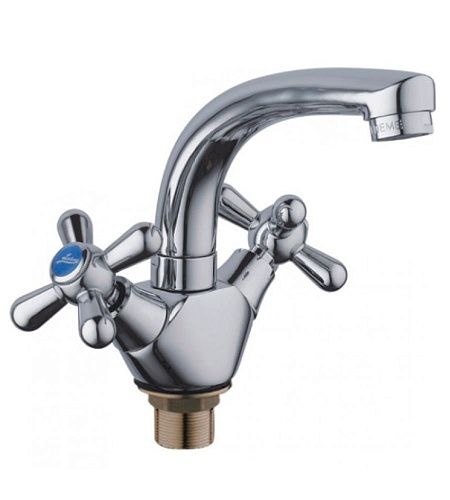 Смеситель для умывальника литой излив гайка керамика LEDEME  L1318-2 (Гарантия 5 лет)