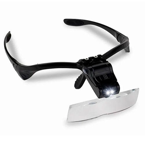 Лупа-очки со светодиодной подсветкой 9892B увеличение: 1.0х. 1.5х. 2.0х. 2.5х. 3.5х