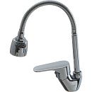 Смеситель кухня MELODIA Rock картридж 35мм гибкий излив хром БЕЗ ПОДВОДКИ MDV35211