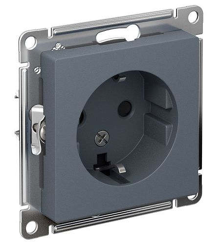 Розетка с/з с защитными шторками 16А IP20 (грифель) ATLASDESIGN SE