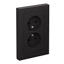 Розетка 2-я без заземления 16А в сборе (карбон) ATLASDESIGN SE