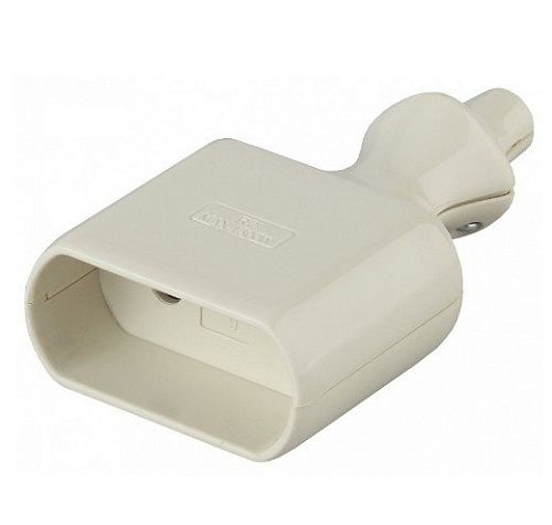 Розетка R2 кабельная плоская прямой ввод б/з 10A IP20 (белый)  ЭРА 