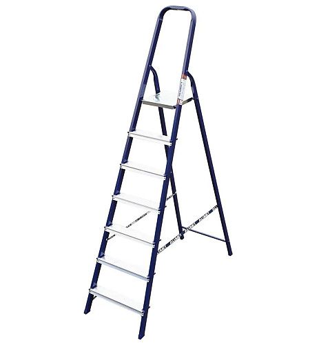 Стремянка стальная 7 ступеней 145см ALUMET (М8407)
