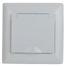 Розетка 2P+E Schuko с крышкой 16А (белый) Intro Solo ЭРА (4-203-01)