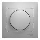 Светорегулятор (диммер) поворотно-нажимной LED RC 630Вт/ВА в сборе (алюминий) GLOSSA SE