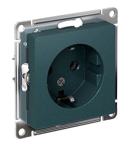 Розетка 1-я с/з 16А (изумруд) ATLASDESIGN SE