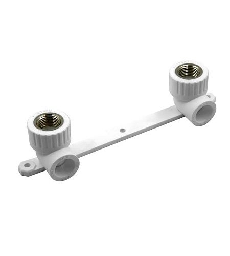 Водорозетка PP-R двойная на планке ВР РОСТерм профи 20х1/2" белая