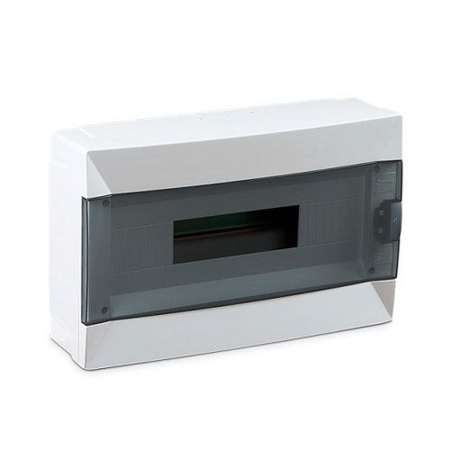 Бокс навесной 16 мод. 225х375х97мм с N/PE-12/0 прозрачная дверь IP40 (белый) Makel