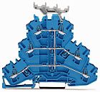 Клемма 3-уровневая проходная пружинная 2.5мм2 (синий) пружинная WAGO (2002-3204)