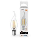 Лампа светодиодная свеча на ветру 10Вт 2700К 650Лм Е14 GAUSS Filament Elementary