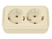 Розетка ОУ 2-я с заземлением (бежевый) Пралеска BYLECTRICA