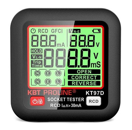 Тестер розеток и УЗО КТ 97D серия PROLINE КВТ
