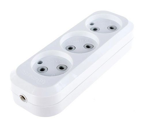 Колодка ОУ 3 гнезда б/з IP20 (белый) Grup Priz MAKEL