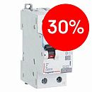 Дифференциальный автоматический выключатель 1п+N C20 30мА 6.0кА тип AС DX3 Legrand (411003)