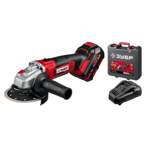 Аккумуляторная угловая шлифмашина 18В аккумулятор 4.0Ач кейс МАСТЕР ЗУБР (УШМ-18-125-41) 