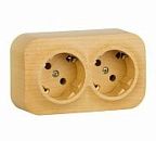Розетка 2-я с заземлением без шторок IP20 (сосна) Quteo Legrand (782273)